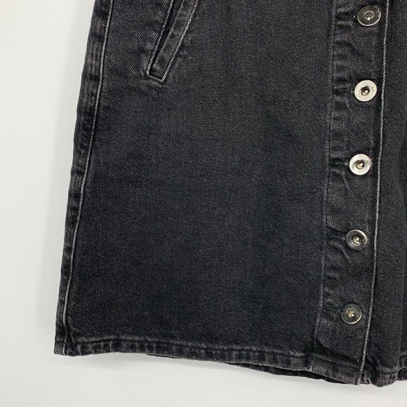 Anthropologie Pilcro Skirt Black Denim Button Front Paperbag Waist - Picture 7 of 14